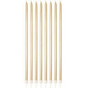 Vela Palito Gigante Dourada 35 cm - Silver Plastic - 6 un