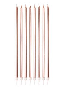 Vela Palito Gigante Cobre - Silver Plastic - 6 Un