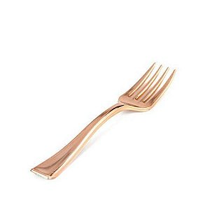 Garfo Sobremesa Rose Gold - Silver Plastic - 8 Un