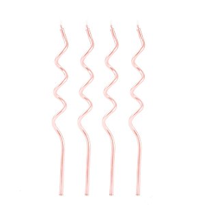 Vela Espiral Rosa Bebê - Silver Plastic - 4 Un