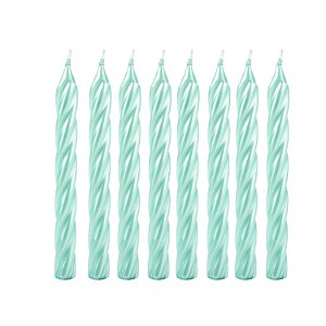 Vela Espiral Metalizada Tifani - Silver Plastic - 8 Un