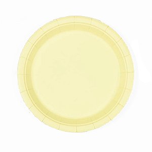 Prato Papel Liso Candy Color Amarelo - Silver Plastic - 8 Un