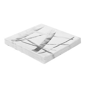 Guardanapo Estampado 32cm x 32cm Folha Dupla - Silver Plastic - 20 Un