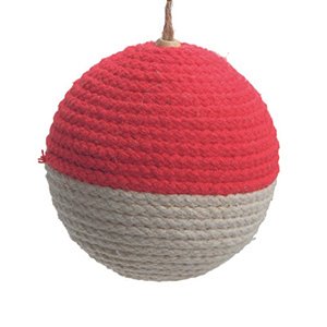 Bola Barbante Vermelho Branco 8cm - Jogo com 6 Peças