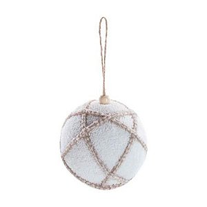 Bola Nevada Branco Marrom 8cm - Jogo com 6 Peças