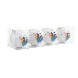 Bola Feliz Natal 8cm - Jogo com 4 Peças