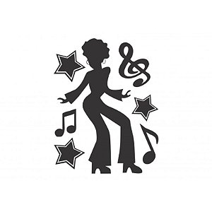 Adesivo Vinil Dançarina Disco - 1 Un
