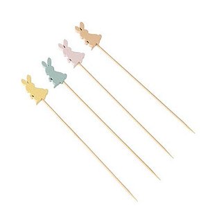 Palito em Bambu Para Petiscos 12cm Páscoa Diversos - 20 Un