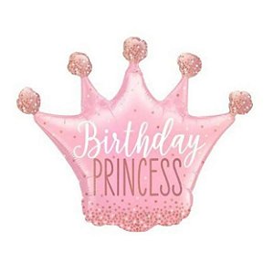Balão Qualatex 14" - Shape Solto - Birthday Princess-Princesa - 1 Un