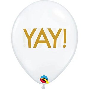 Balão Qualatex 11" - Transparente - Yay! - 50 Un