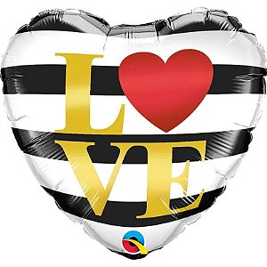 Balão Qualatex 18" - Coração - L(Coração)Ve-Listras - 1 Un