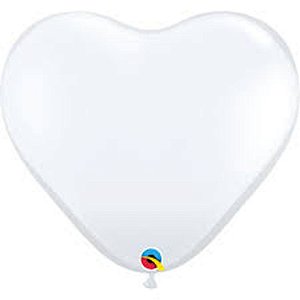 Balão Qualatex 3" - Coração Diamante Transparente - Liso Látex - 2 Un