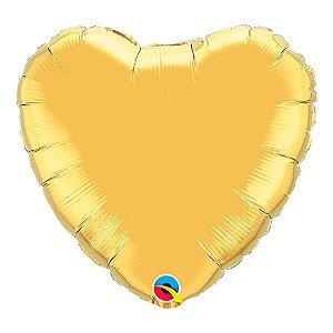 Balão Qualatex 36" - Coração - Ouro Metalizado Liso - 1 Un