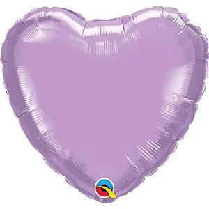 Balão Qualatex 09" - Coração - Lavanda Perolado Metalizado Liso - 1 Un