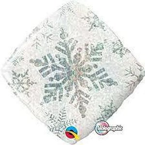Balão Qualatex 18" - Diamante Hol - Floco De Neve Brilho Branco - 1 Un