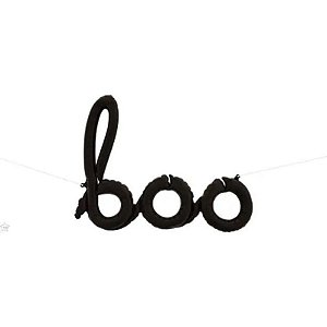 Balão Qualatex 42" - Escrita - Boo Preto - 1 Un