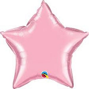 Balão Qualatex 20" - Estrela - Rosa Perolado Metalizado Liso - 1 Un