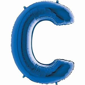 Balão Qualatex 34" - Letra - C Azul - 1 Un