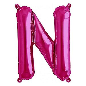 Balão Qualatex 34" - Letra - N Magenta - 1 Un