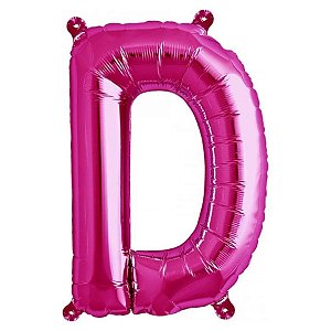 Balão Qualatex 34" - Letra - D Magenta - 1 Un