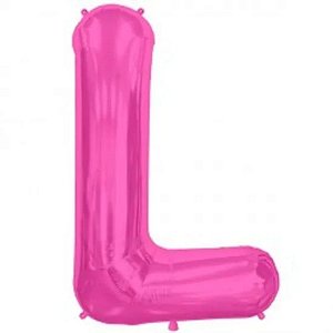 Balão Qualatex 34" - Letra - L Magenta - 1 Un