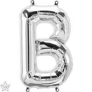 Balão Qualatex 16" - Letra - B Prata - 1 Un