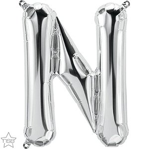 Balão Qualatex 16" - Letra - N Prata - 1 Un
