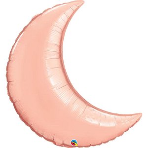 Balão Qualatex 35" - Lua Crescente - Rosê Metalizado Liso - 1 Un