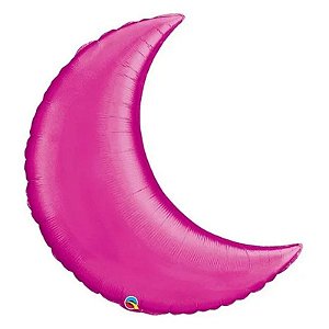 Balão Qualatex 35" - Lua Crescente - Magenta Metalizado Liso - 1 Un