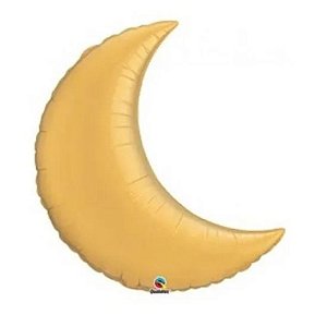 Balão Qualatex 09" - Lua Crescente - Ouro Metalizado Liso - 1 Un