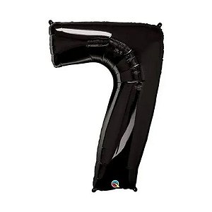 Balão Qualatex 34" - Número Sete Preto Onix - 1 Un