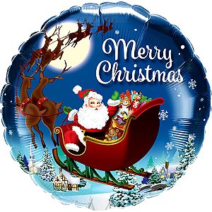 Balão Qualatex 18" - Redondo - Merry Christmas-St. Nick - 1 Un
