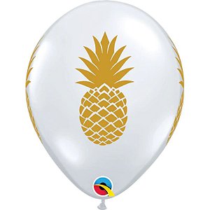 Balão Qualatex 11" - Transparente - Abacaxi - 50 Un
