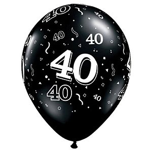 Balão Qualatex 11" - Redondo Preto Onix - 40 A-R - 50 Un