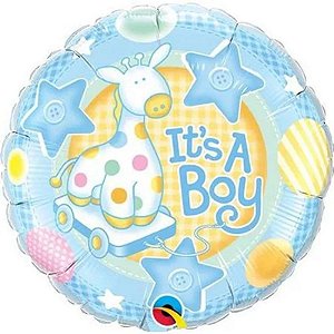 Balão Qualatex 09" - Redondo Solto - It'S A Boy-Girafa Delicada - 1 Un