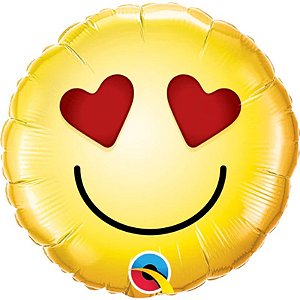 Balão Qualatex 09" - Redondo Solto - Sorridente-Apaixonado - 1 Un