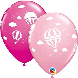 Balão Qualatex 11" - Redondo Sortido Especial - Balões De Ar Quente Rosa - 50 Un