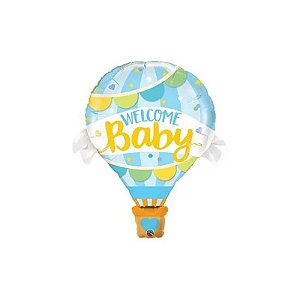 Balão Qualatex 42" - Shape - Welcome Baby-Balão Qualatex Azul - 1 Un