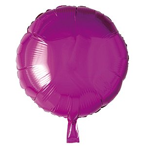 Balão Metalizado Redondo com Canudo Pink 18" - Silver Plastic - 1 Unidade