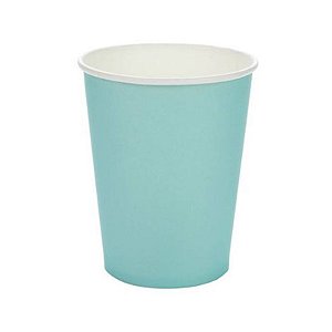 Copo de Papel 270ml Liso Azul Piscina - 10 Un