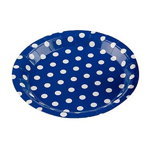 Prato Papel Poá Azul - 10 unidades