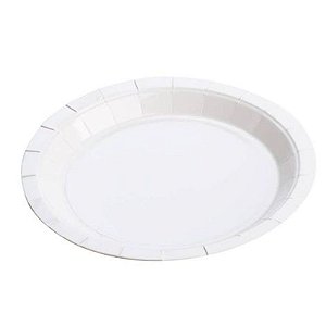 Prato de Papel Liso 18cm Branco - 10 Un