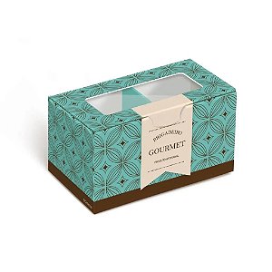 Caixa Para 2 Brigadeiros Gourmet Turquesa 8,5x5x4,5cm - 100 Un
