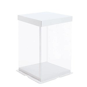 Caixa Para Bolo Branco 26x26x31cm - 1 Un