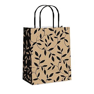 Sacola de Papel Terrazzo Preto M 26x19,5x9,5cm - 10 Un