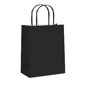Sacola de Papel Preto Garrafa 35x13x8cm - 10 Un
