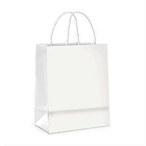 Sacola de Papel Econômico Liso Branco PP 16x12x7cm - 50 Un