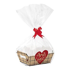 Kit Cesta Amo Muito P 18x13x7,5cm - 10 Un