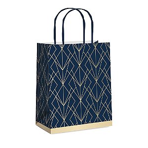 Sacola de Papel Stil Azul M 26x19,5x9,5cm - 10 Un