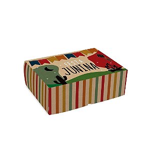 Cesta na Caixa Junina Kraft M 33x23x10cm - 10 Un